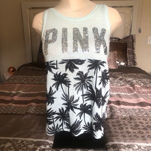 Victoria's Secret PINK tank top blue silver sequin
